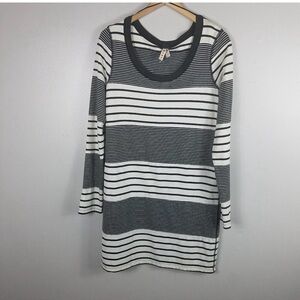 Free People Striped Black and White Long Sleeve Dress